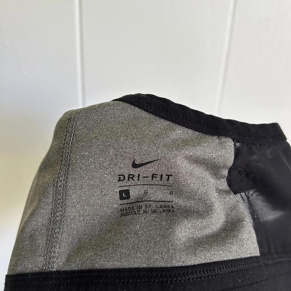 Nike Dri Fit Gray Mesh Active Workout Sports Bra Women's Large - Picture 3 of 3